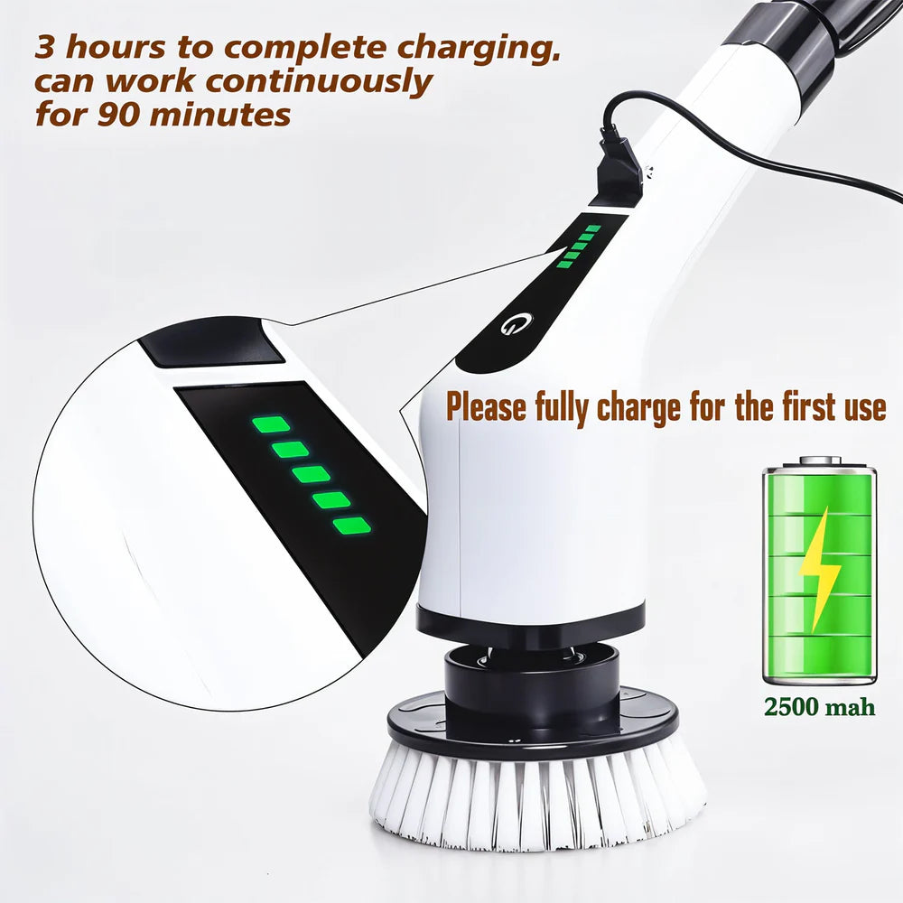 9-in-1 Electric Spin Scrubber – Deep Clean Without Bending or Hand Pain
