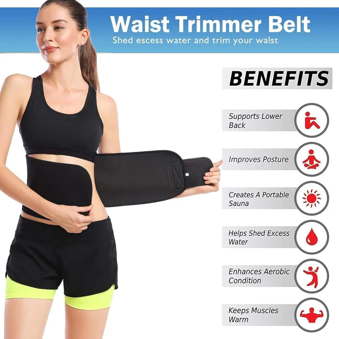 Adjustable Sweat Waist Belt for Men & Women