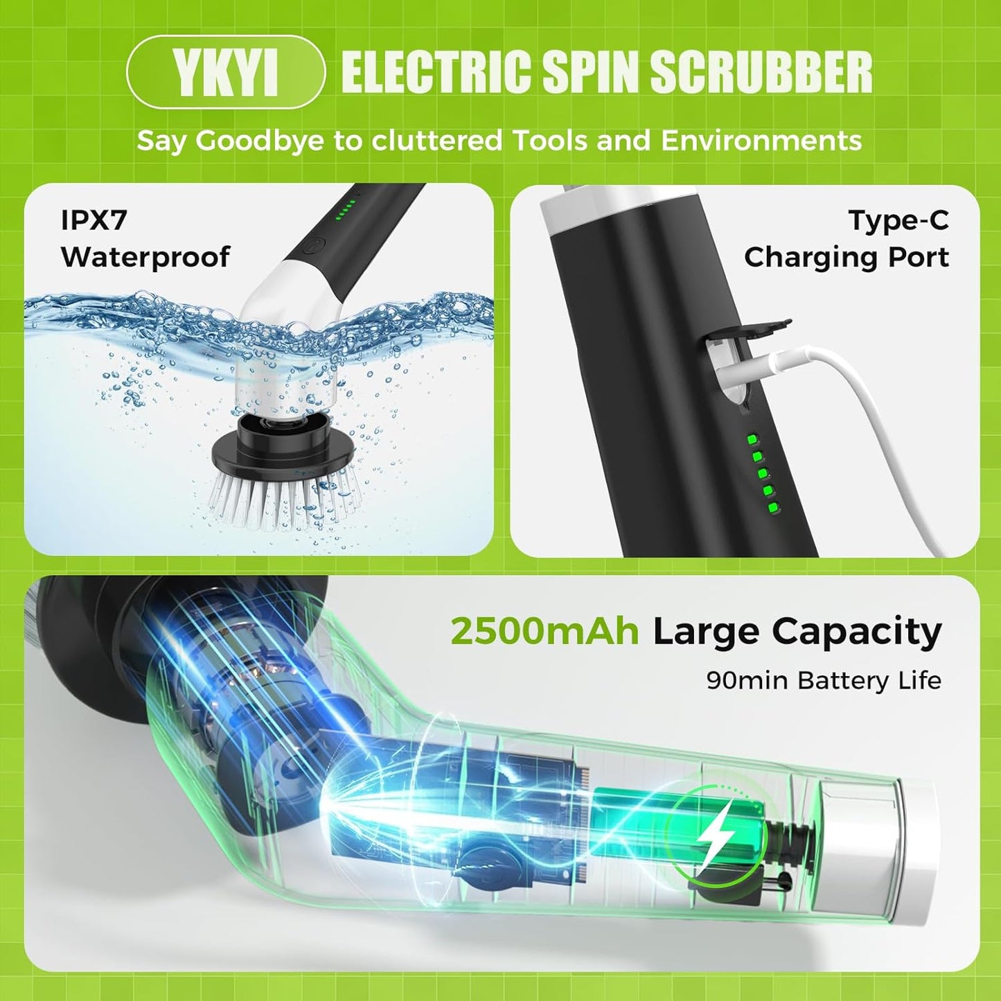 9-in-1 Electric Spin Scrubber – Deep Clean Without Bending or Hand Pain