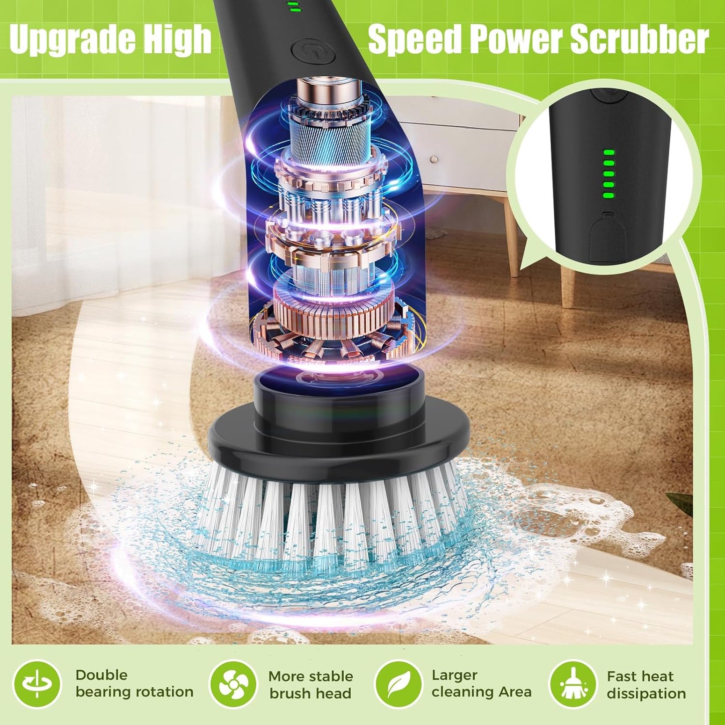9-in-1 Electric Spin Scrubber – Deep Clean Without Bending or Hand Pain