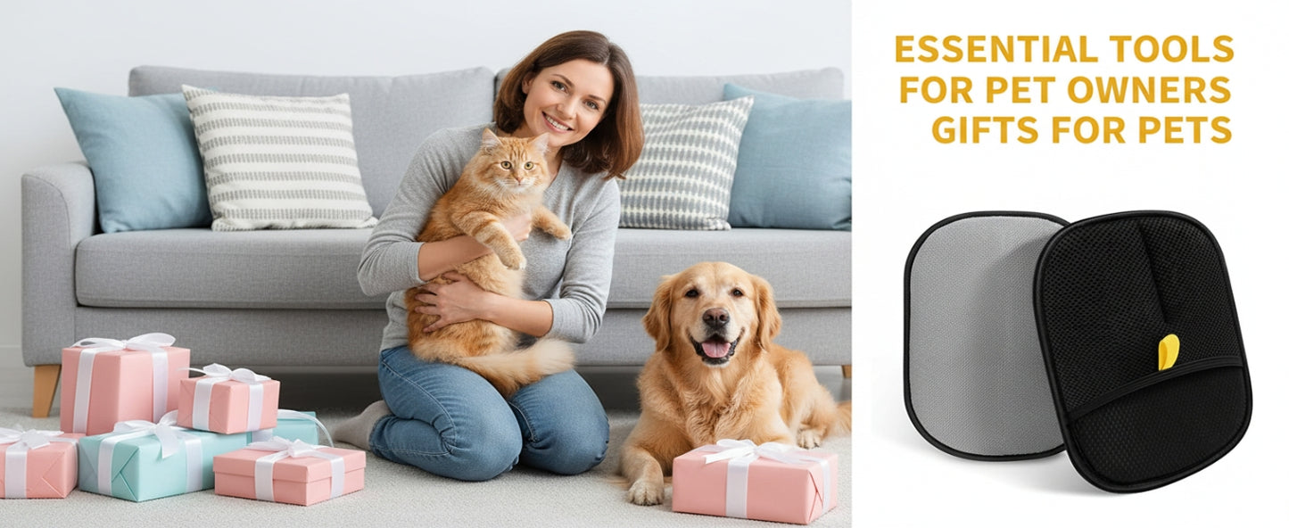 Pet Hair Removal Gloves (Pack of 2)