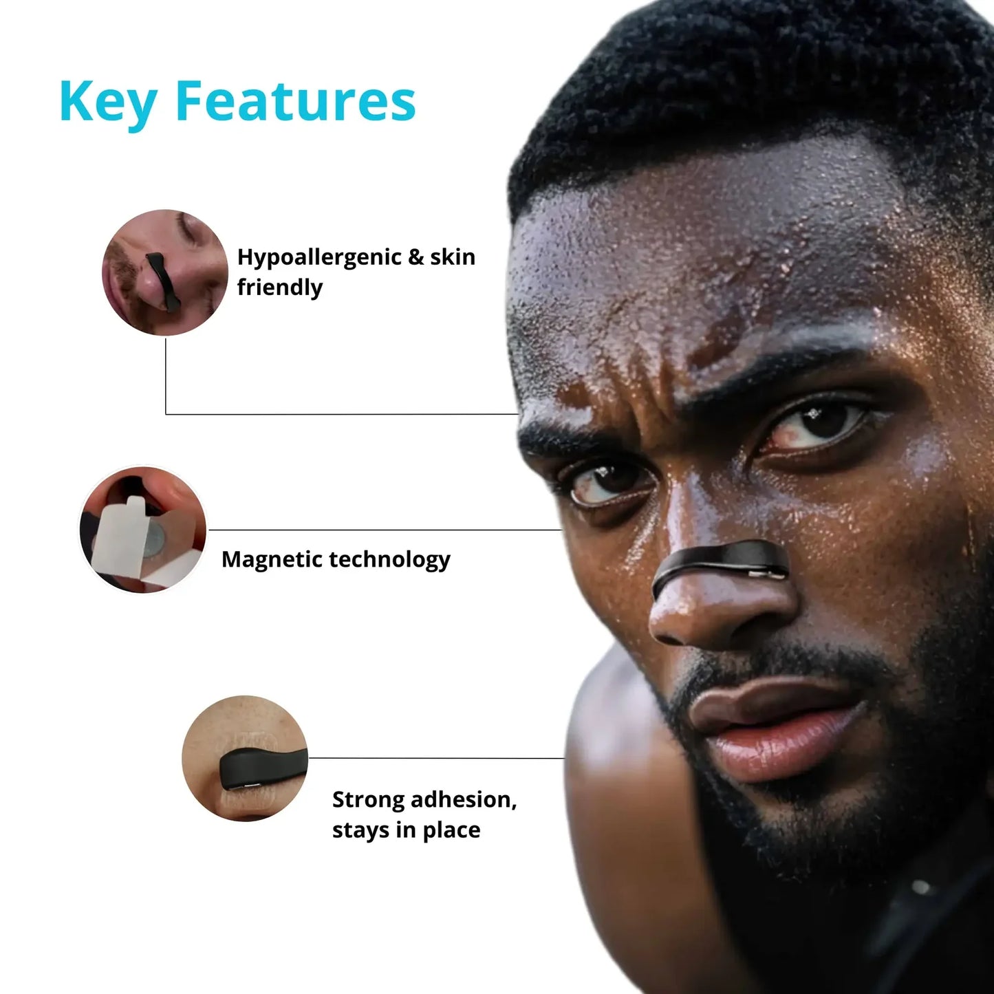 Magnetic Nasal Strips – Instant Breathing Relief for Sleep, Snoring & Sports